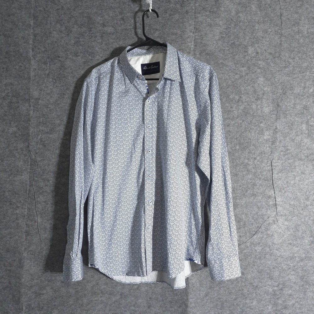 Robert Graham Modern Americana Button Down Shirt Mens XL‎ Dotted Print Designer